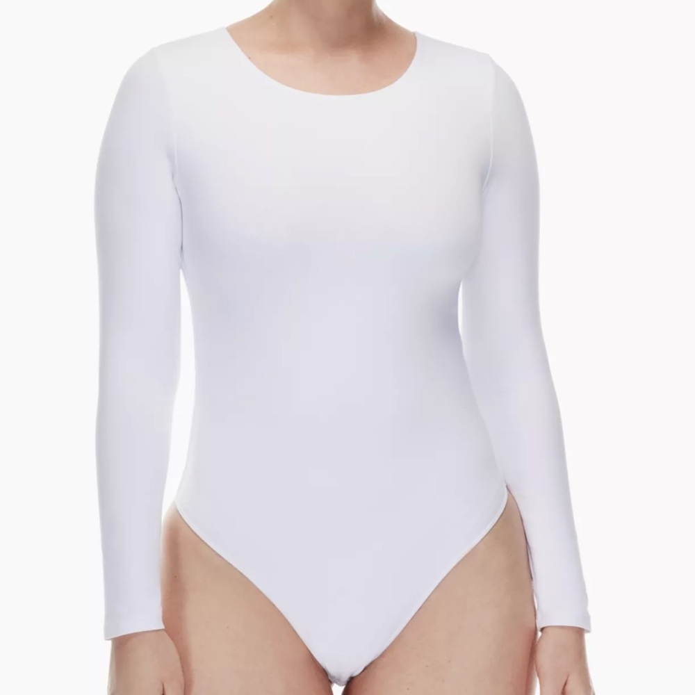 Babaton Contour Crew Longsleeve Bodysuit White (NWOT)